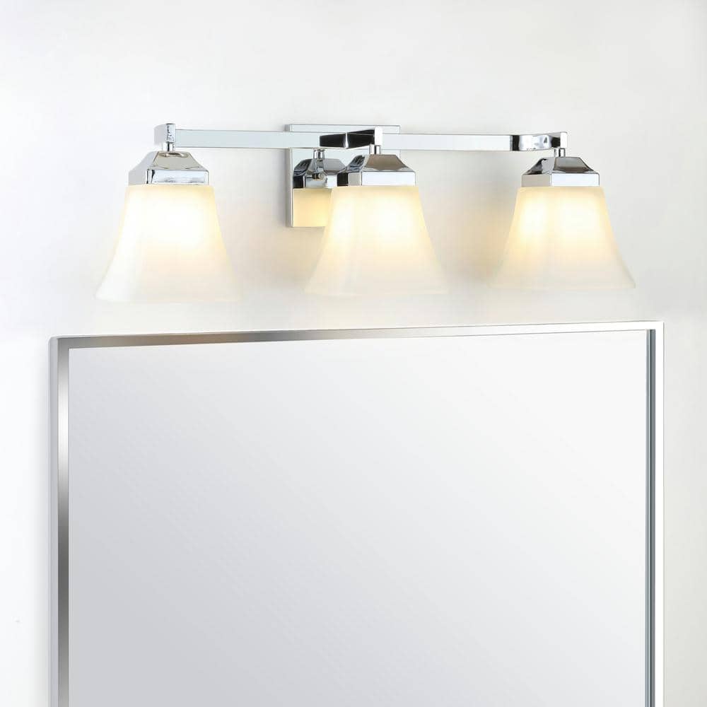 Staunton 24" Chrome 3-Light Iron and Glass Vanity Light