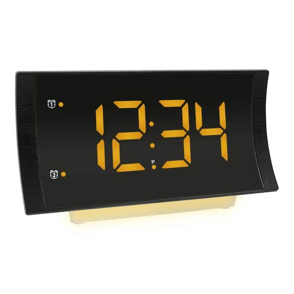 Details about   617-89577 La Crosse Technology Curved Amber Alarm Clock with Radio & USB Port 