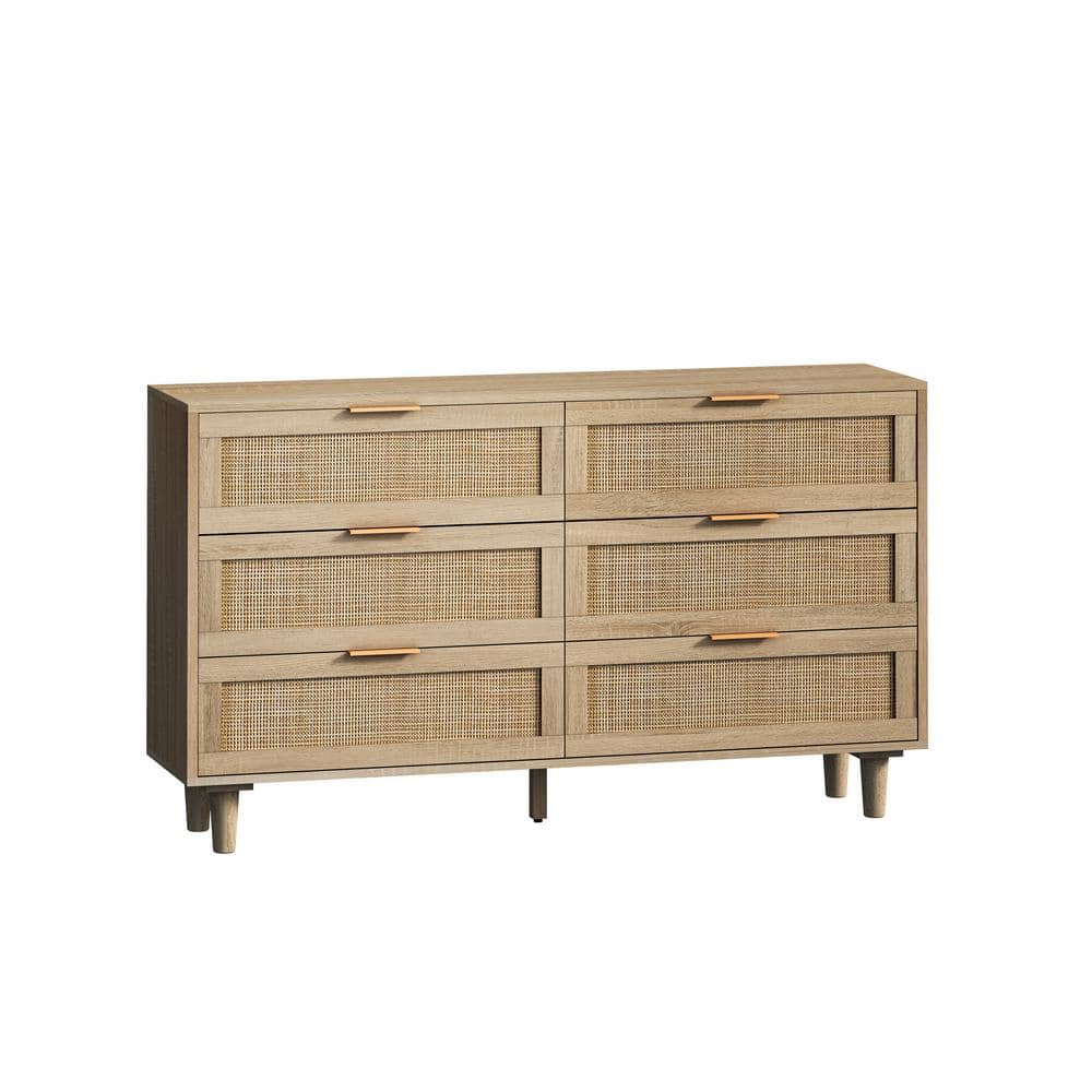 51.18 in. W x 15.75 in. D x 29.53 in. H Natural Brown Linen Cabinet for Bat