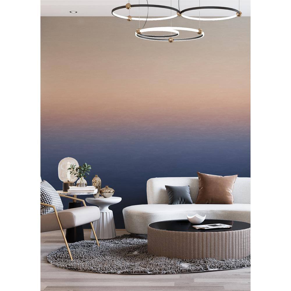 Sunrise Ombre Wall Mural in Orange and Blue