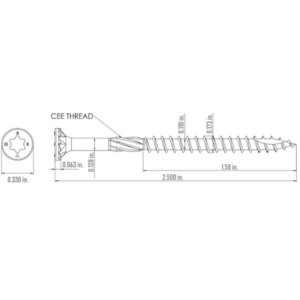 GRK Fasteners #9 x 2-1/2 in. Star Drive Bugle Head Deck Elite Wood Deck Screw (400-Pack)