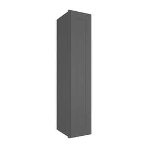 9 in. W x 12 in. D x 42 in. H in Shaker Gray Plywood Ready to Assemble Wall Cabinet 1-Door 3-Shelves Kitchen Cabinet