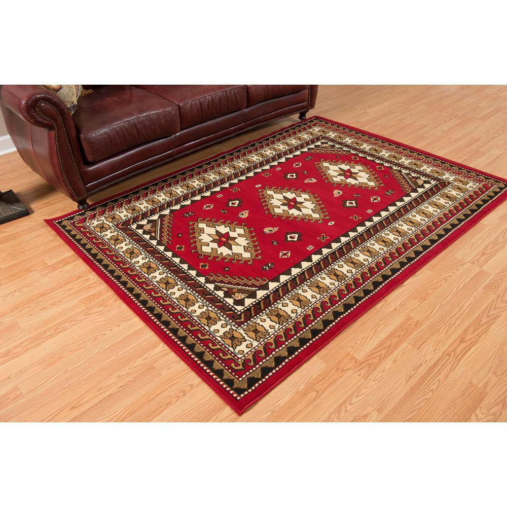 Dallas Ruby Red Rectangular 5' x 7' Synthetic Easy-Care Rug
