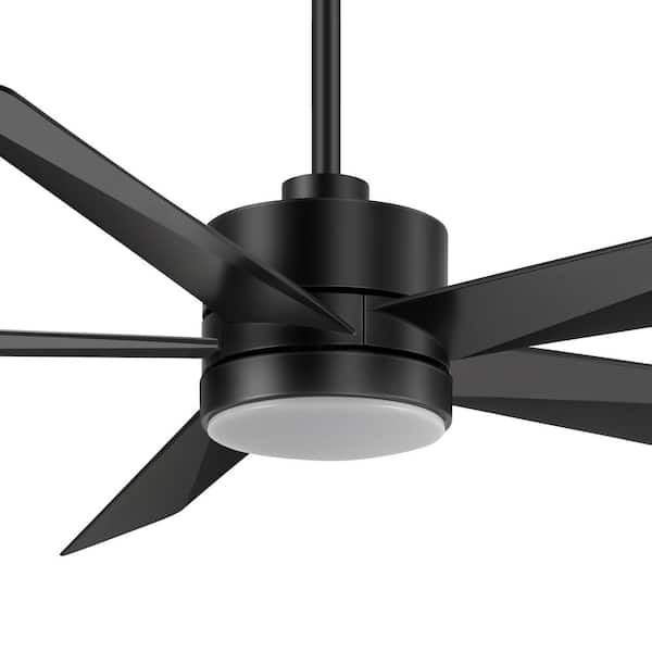 Wesley 65 in. Integrated LED Indoor Matte Black Ceiling Fans with Light and Remote Control Included
