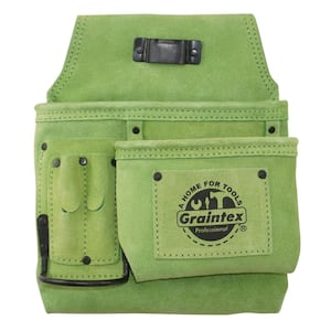 5-Pocket Right Handed Lime Green Nail and Tool Pouch