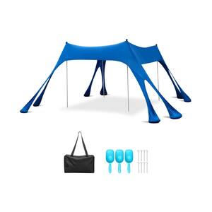 10 ft. x 10 ft. Outdoor Sunshade Beach Canopy Tent for Camping in Blue