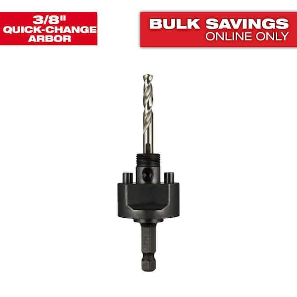 3/8 in. Quick Change Large Hole Saw Arbor W/ Pilot Drill Bit
