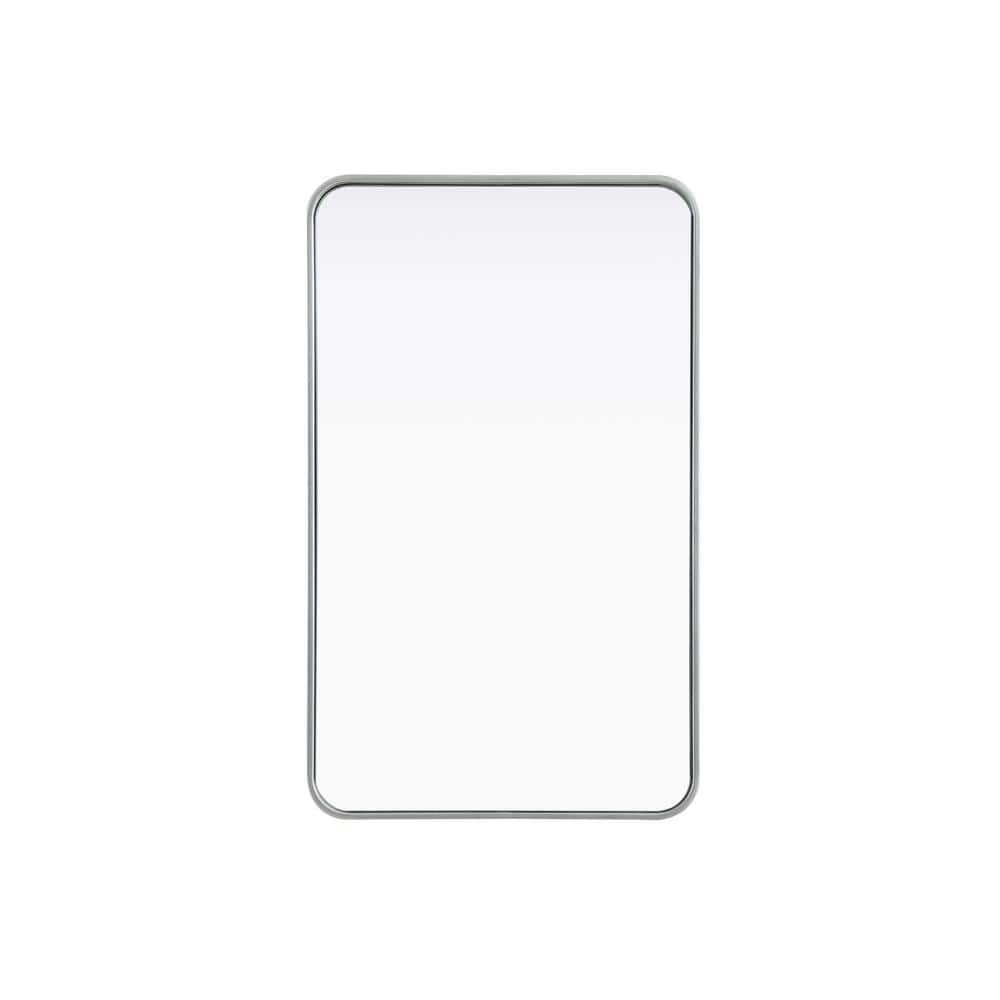 Timeless Home Silver 22 in. W x 36 in. H Contour Wall Mirror