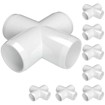 3/4 in. Furniture Grade PVC Cross in White (8-Pack)