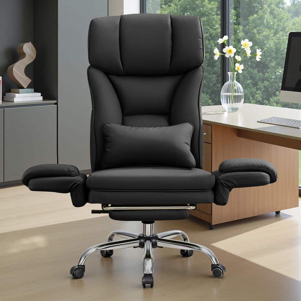 KERDOM High Back PU Leather Ergonomic Cushioned Office Chair in