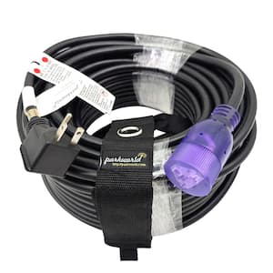 100 ft. 12/3 20 Amp 250-Volt 3-Prong Indoor/Outdoor NEMA 6-20 Extension Cord with Lighted End, Black, UL Listed