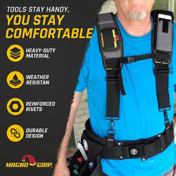 MagnoGrip Padded Suspenders with Smart Phone Pouch 006-581 - The