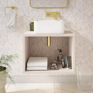 Concorde 24'' Wall-Hung Vanity In White Oak with White Ceramic Top