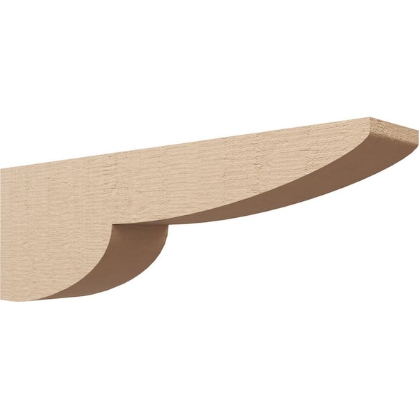Ekena Millwork 5 in. x 10 in. x 30 in. Thin Crestline Rough Cedar Woodgrain TimberThane Corbel, Primed Tan