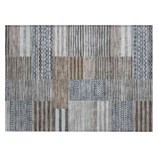 Chantille Machine Washable Indoor/Outdoor Abstract ACN2749 Chocolate 3 ft. x 4 ft. Area Rug