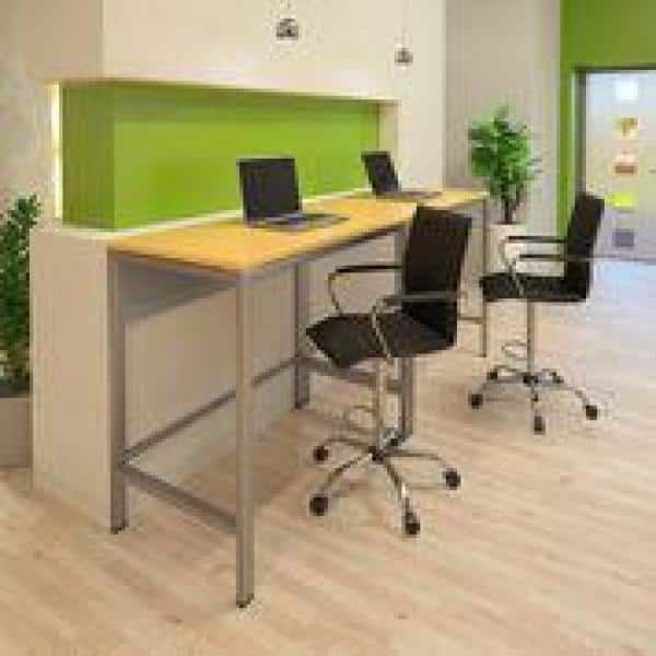 Grey Designer Style Counter Height, Countertop Height Office Desk