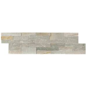 Golden Honey Peel and Stick 6 in. x 23.5 in. Textured Quartzite Stone Look Wall Tile (13.8 sq. ft./Case)