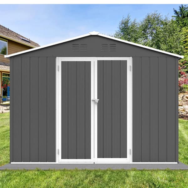 10 ft. W x 12 ft. D Metal Shed with Double Door (120 sq. ft.)