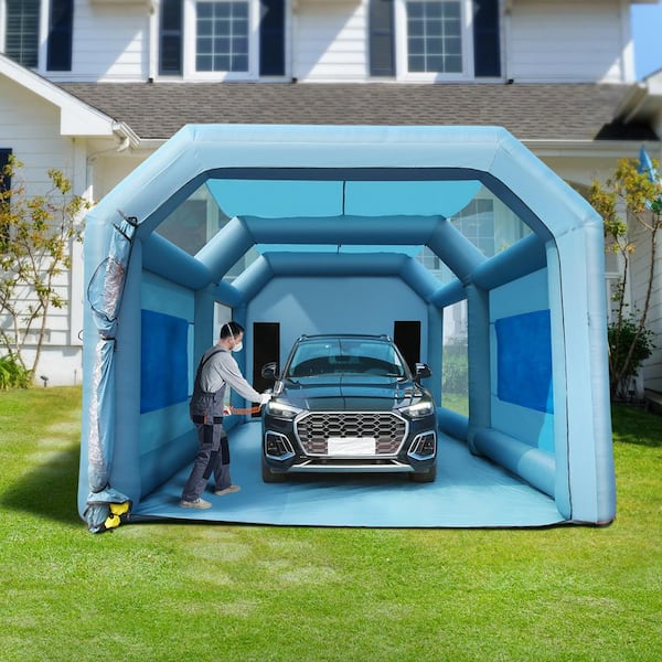 23 x 13 x 8.5 ft. Inflatable Paint Booth, Inflatable Spray Booth, High Powerful 480-Watt 750-Watt Spray Booth Tent