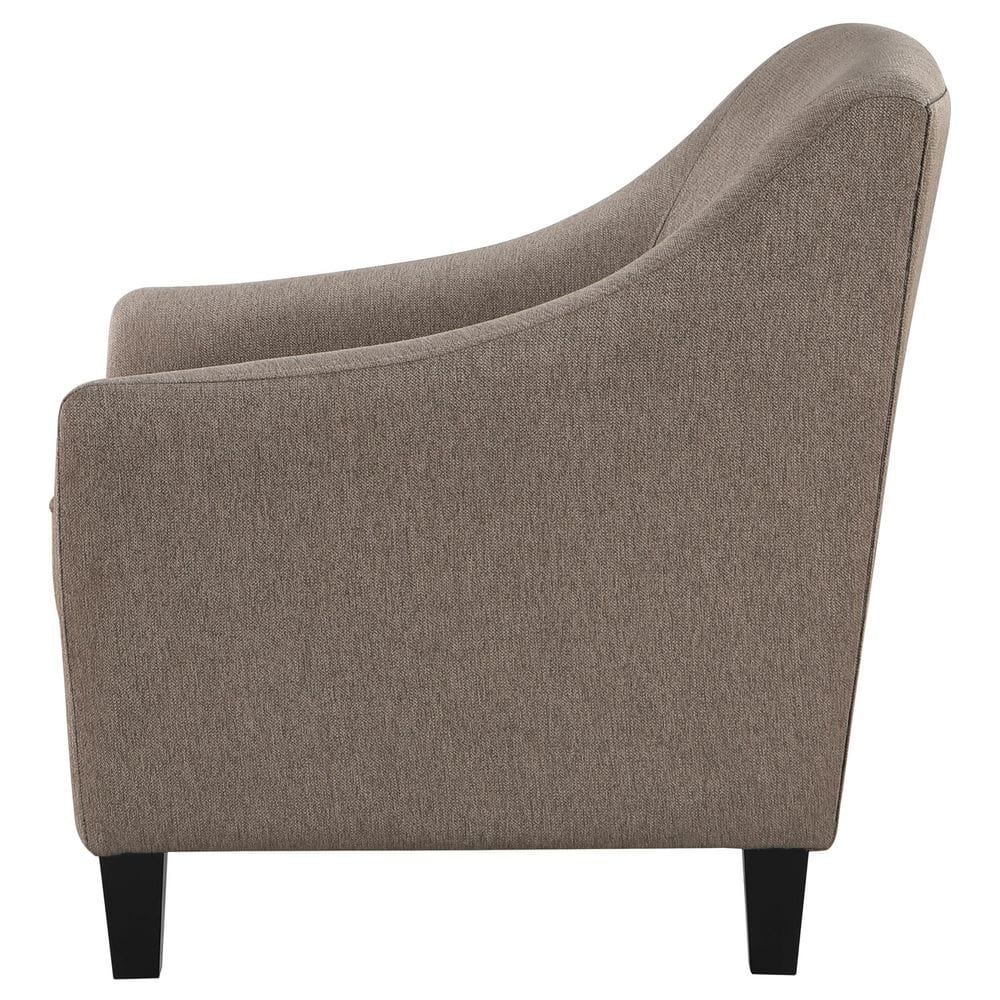 Camel Brown Transitional Wood Accent Chair