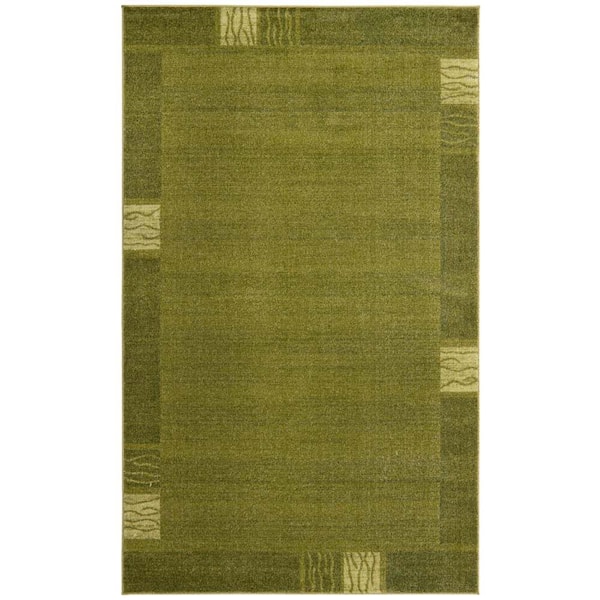 Unique Loom Del Mar Sarah Green 5' 0 x 8' 0 Area Rug