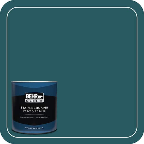 BEHR ULTRA 1 qt. #PPF-56 Terrace Teal Satin Enamel Exterior Paint & Primer