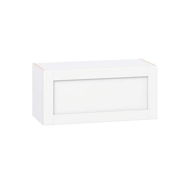 Milton 33 in. W x 14 in. D x 15 in. H Assembled Shaker Wall Bridge Kitchen Cabinet in Bright White with Lift Up Door