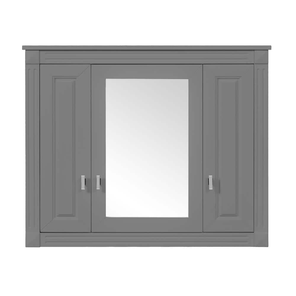 35 in. W x 28.74 in. H Gray Rectangular MDF Medicine Cabinet with Mirror price history on PriceWatchPro