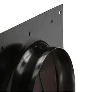 Wall Cap for Exhaust Fan or Range Hood with 6 in. Round Duct in Black