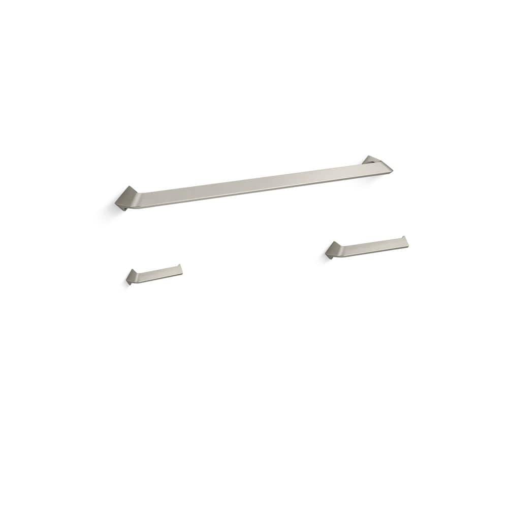 KOHLER Uniform 3Piece Bathroom Hardware Set in Vibrant Brushed Nickel
