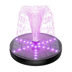 4-Watt Solar Fountain Bird Bath Fountains Upgraded 30LED Lights, Solar Powered Fountain Pump