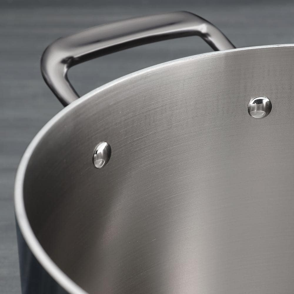 Tri-Ply Clad Stainless Steel 8-Piece Cookware Set with Glass Lids