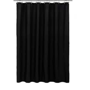 72 in. W x 72 in. L Waterproof Fabric Shower Curtain in Solid Black