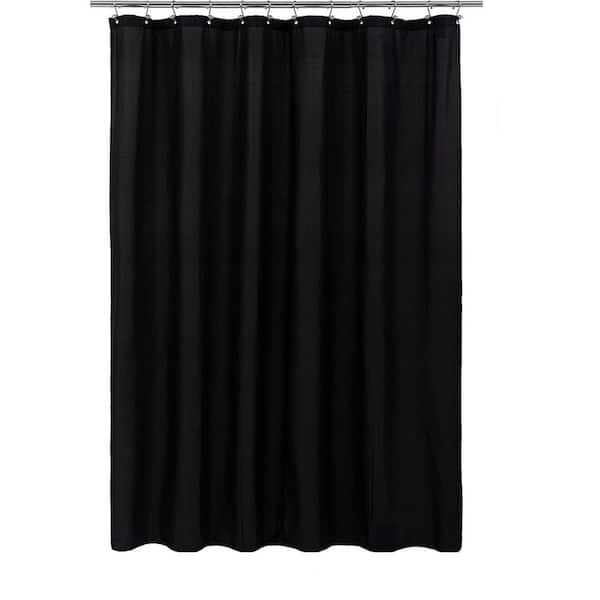 Afoxsos 72 in. W x 72 in. L Waterproof Fabric Shower Curtain in Solid Black
