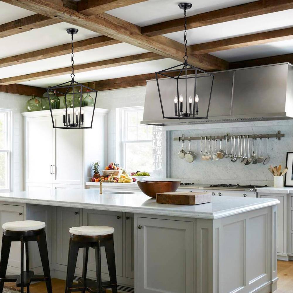 Renzo 63.5'' Matte Black Modern Farmhouse LED Pendant Light