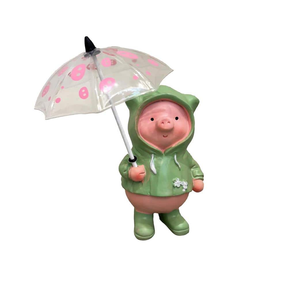 2.4 in. x 2.8 in. x 6 in. Pig Statue with Umbrella Garden Decor Hand Painted Resin Decor Weather Resistant for Outdoor price history on PriceWatchPro