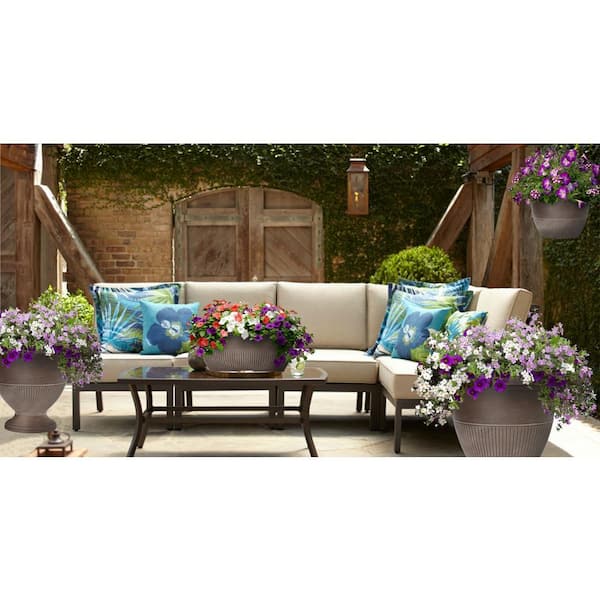 14 in. Rene Bark Brush Plastic Planter