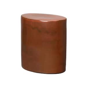 18 in. Oval Copper Ceramic Garden Stool