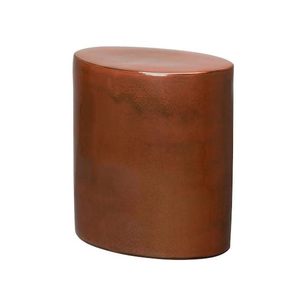 Emissary 18 in. H Copper Oval Ceramic Garden Stool