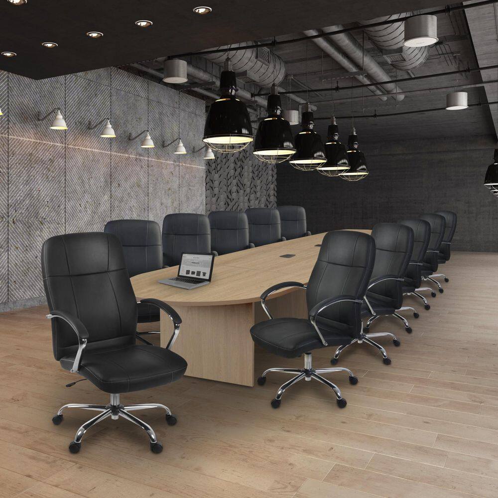 Legacy 216 in Noble Oak Racetrack Laminate Conference Table Desk with 2 Charging Ports price history on PriceWatchPro