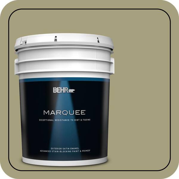 BEHR MARQUEE 5 Gal. #S350-4A Dried Rosemary Satin Enamel Exterior Paint and Primer