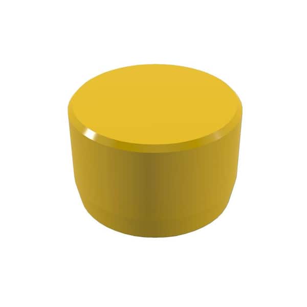Formufit 1 in. Furniture Grade PVC External Flat End Cap in Yellow