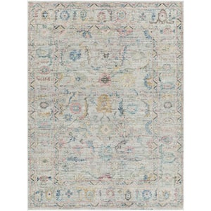 Calhoun Grey Medallion 8 ft. x 11 ft. Machine-Washable Indoor Area Rug