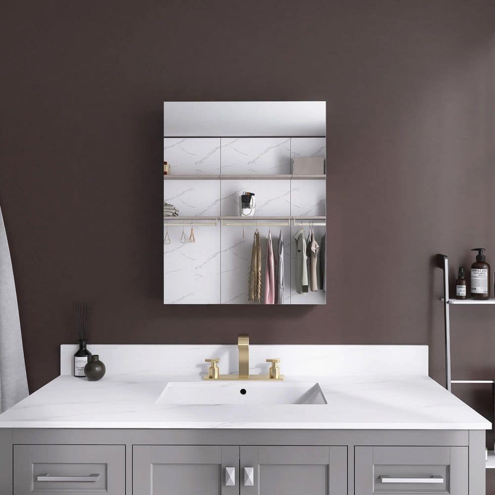 24 in. W x 30 in. H Rectangular Aluminum Medicine Cabinet with Mirror price history on PriceWatchPro