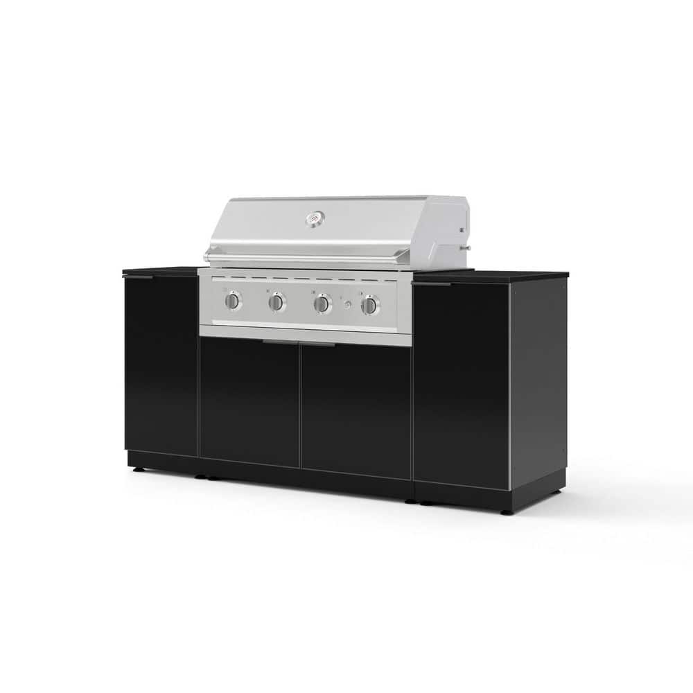 "Outdoor Kitchen 6-Piece 4-Burners Propane Grill Island in Black w/40"" Performance Grill & Dekton Sirius-Countertop" price history on PriceWatchPro