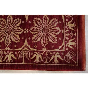 Red Handmade Afghan Wool Transitional Turkish Knot Rug, 8' x 10'