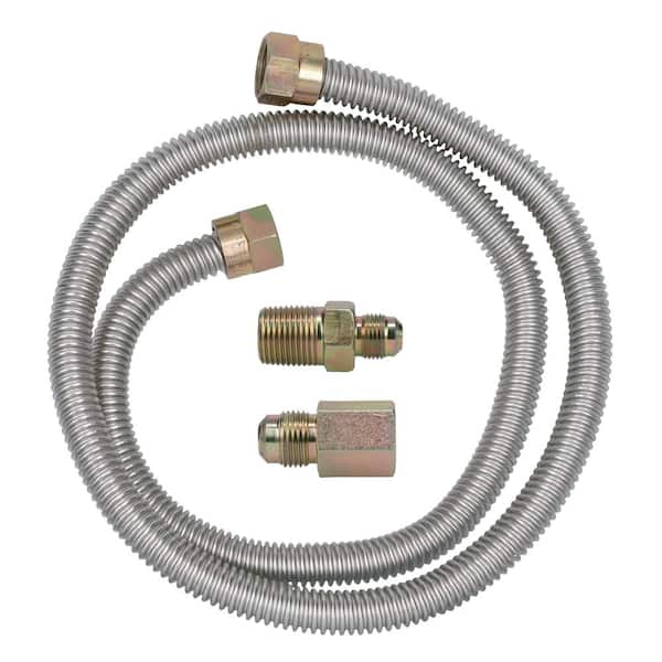 3/8 in. OD x 3/8 in. MIP x 3/8 in. FIP x 36 in. Stainless Steel Standard Gas Connector (33,400 BTU)