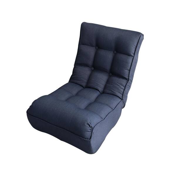 Z-joyee Navy Blue Linen Single Sofa Reclining Chair Lazy Sofa