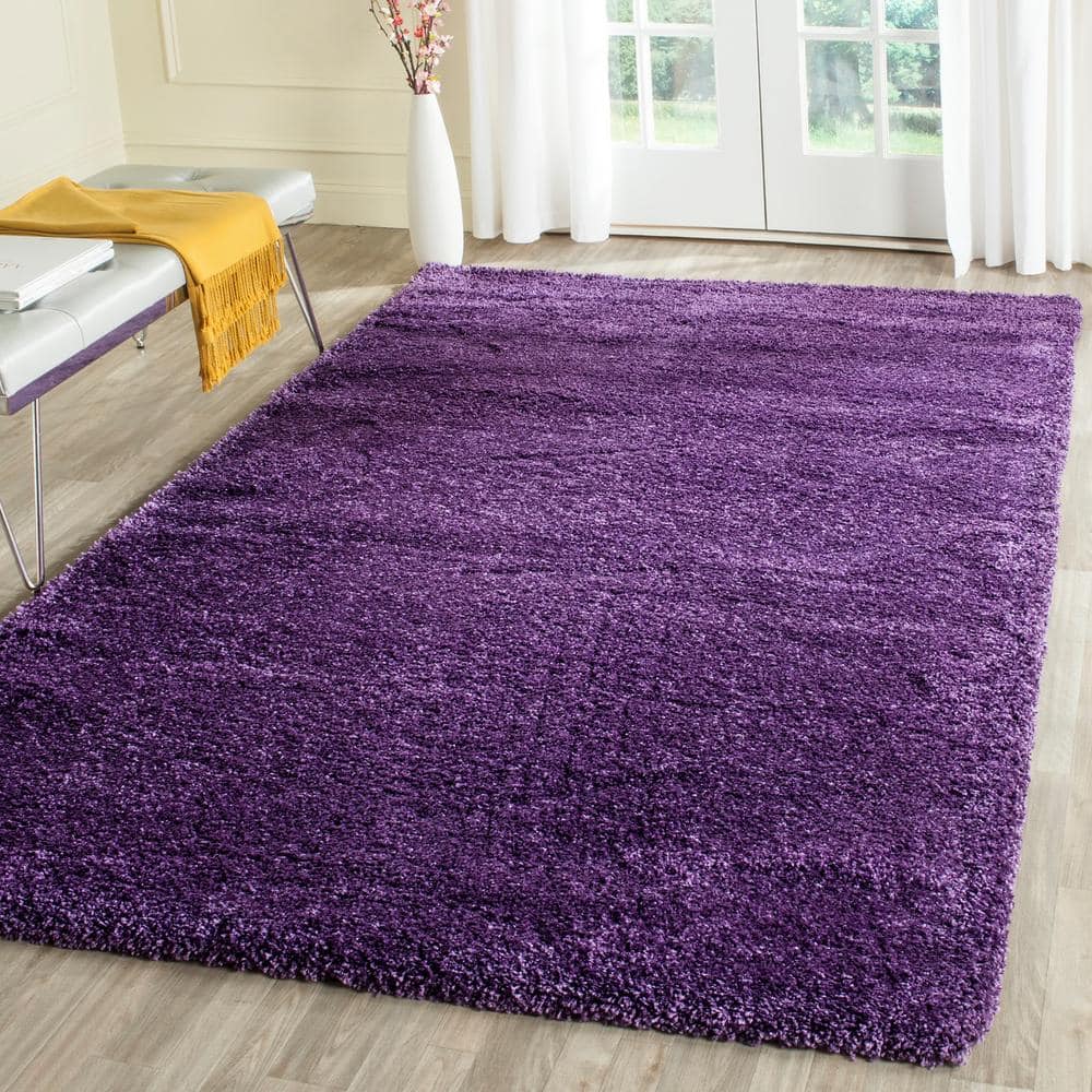 Purple Synthetic Shag Area Rug - 3' x 5'