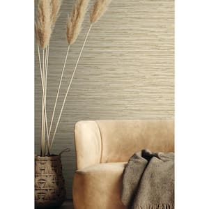 Tiki Texture Faux Grasscloth Wheat Vinyl Peel and Stick Wallpaper Roll ( Covers 30.75 sq. ft. )